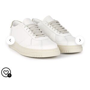 MONTEZEMOLO Men's White Calf Leather Tennis Court Sneakers Size 7